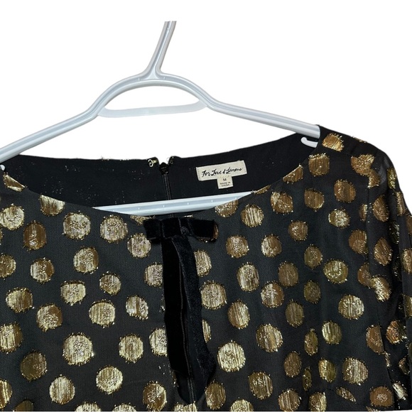 For Love And Lemons - Lottie Bell Sleeve Dress in Gold Dot - Picture 4 of 8